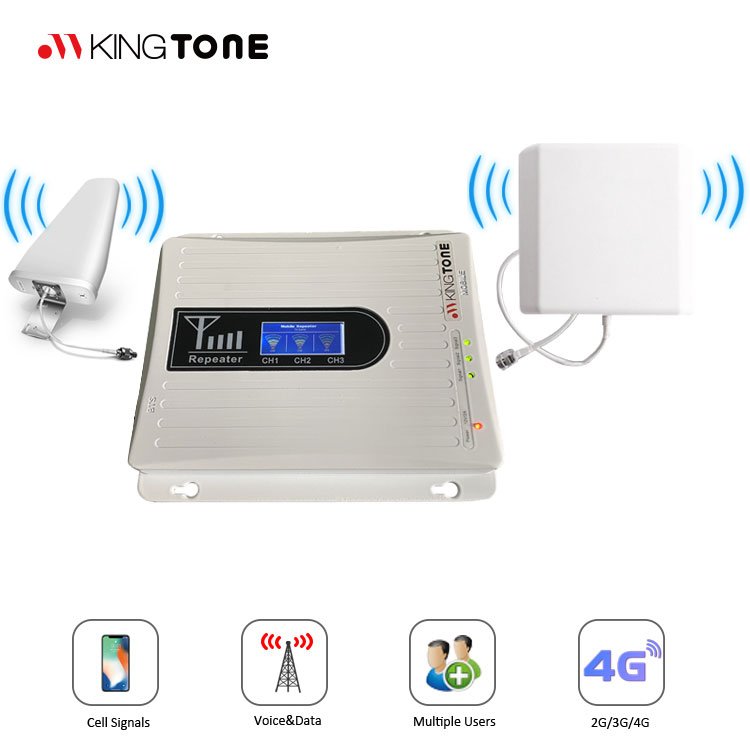 Hot Sale KT-GDW92 900/1800/2100MHz Indoor 3-Bands Repeater 2G 3G 4G Lte Network Cell Phone Signal Booster for Mobile Phone